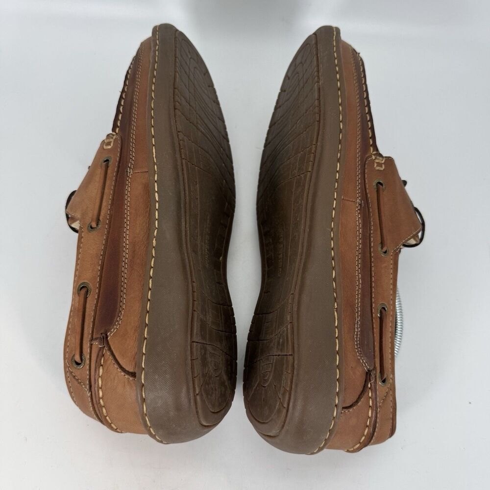 Hunter's Bay Leather Deck Shoe Men's 10.5 Brown Lace up Slip Resistant Boat Shoe - Picture 7 of 10